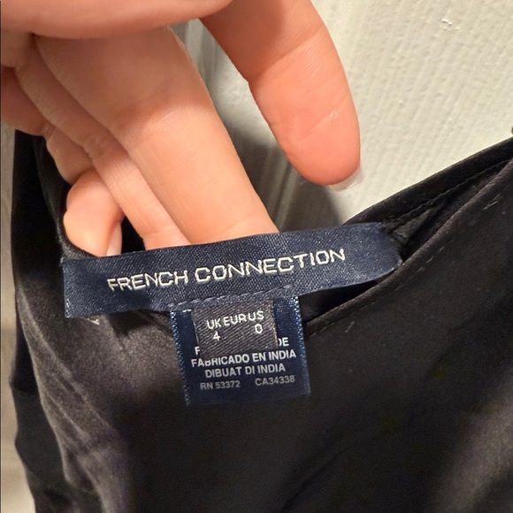 French Connection Black Satin Dress - Picture 5 of 9